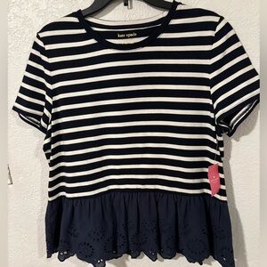Nightcap Navy and White Striped Kids Tee